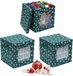 Merkloos Relaxdays Kerstballen opbergbox - 3 stuks - 33x33x33 cm - groen