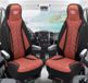 Bremer Sitzbezüge Premium Camper stoelhoezen voor Adria Coral Supreme PLKT202 in Zwart/Rood (2 losse stoelen)