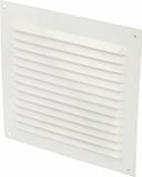 AMIG Ventilatierooster/muurrooster met gaas - 150 x 150mm - aluminium - wit