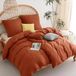 Ibenzoa® Housse de couette en microfibre 135x200 cm, 4 pièces, terre cuite