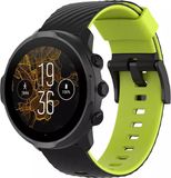 Strap-it Siliconen Smartwatch bandje - Geschikt voor Suunto 7 - Lichtgroen/Zwart