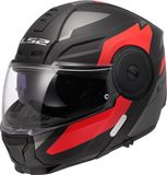 LS2 FF902 Scope II Duria Zwart Rood Systeemhelm - Maat XS