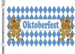 Drapeau de l'Oktoberfest sans marque avec mât - bleu/blanc - 90 x 150 cm