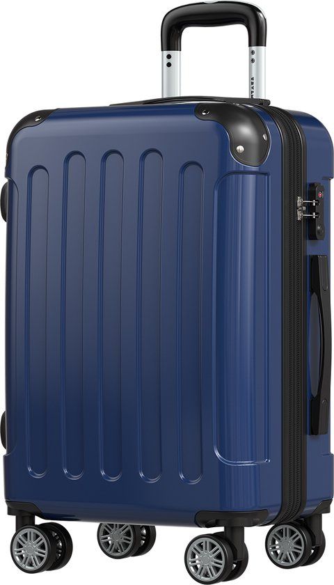 TRVLMORE Handbagage Koffer - 45L - TSA Cijferslot - Lichtgewicht - Uitbreidbaar - Trolley - 54x36x22cm - Donkerblauw