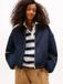 Tommy Hilfiger Back Logo Embroidery Bomber Jacket Dames Donkerblauw Polyester Rits