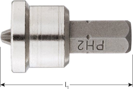 Rotec 1/4" insertbit PH2 Gipsplaat L=25 mm VPE 5 stuks - 8271002