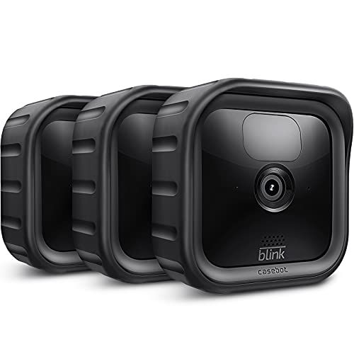CASEBOT Siliconen Hoes voor Blink Outdoor Indoor Beveiligingscamera - (Set van 3) Zachte Lichtgewicht Dunne Krasbestendige Siliconen Cover Skins Beschermhoes voor Blink Camerasysteem, Zwart