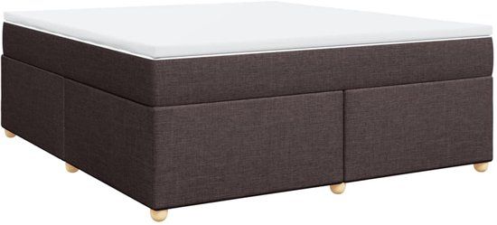 vidaXL Boxspring met matras stof donkerbruin 180x200 cm
