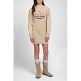 NIK&NIK gebreide jurk met tekst - beige