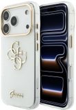 Guess Backcover hoesje voor Apple iPhone 18 Pro - 4G Script Metal - Wit