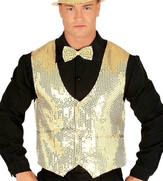 Partywinkel Glitter Gilet Goud
