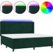 Maison Exclusive - Boxspringbed met matras en LED-verlichting, donkergroen, 200x200 cm, fluweel