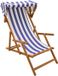 vidaXL Ligstoel 3 Positie massief eucalyptushout Blauw en Wit