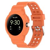Wigento Google Pixel Watch 1 en 2 Siliconen horlogeband met geïntegreerde behuizing