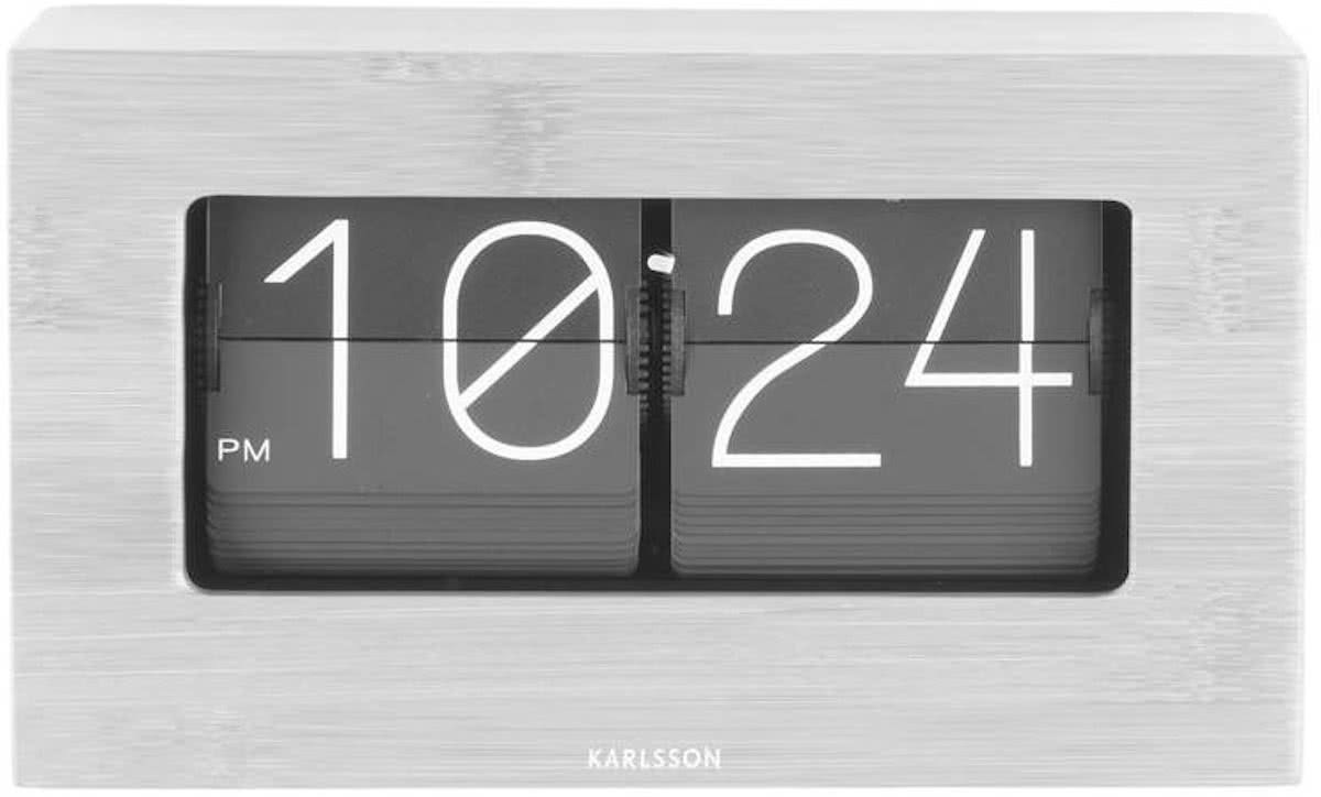 Karlsson Table clock Boxed Flip brushed steel