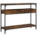 Table console, table d'appoint, bout de canapé, meuble d'entrée avec étagère chêne fumé 100x29x75 cm