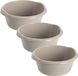 Hega hogar 3x stuks kunststof plastic afwas teiltje/afwasbak rond 6 liter zacht beige - Diameter 32 cm x Hoogte 13 cm