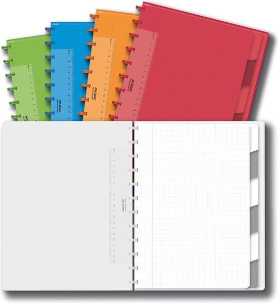 Adoc Colorlines A4 Ruled Notebook - 144 Pages - Assorted Colors (Pack of 8)