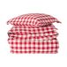 Lexington dekbedovertrekset en kussensloop in katoenflanel met ruitpatroon Red-light beige, 50x60 cm/150x210 cm