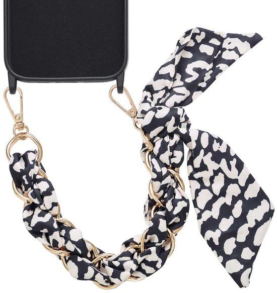 Selencia Universeel Luxe polskoord - Telefoon Ketting - GSM Koord - Zwart