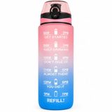 K-MART Waterfles 1 l sportwaterfles met motiverende tijdmarkering, vaatwasmachinebestendig, lekvrije drinkfles, BPA-vrij, niet giftig voor hardlopen, fietsen, sportschool, school en kantoor
