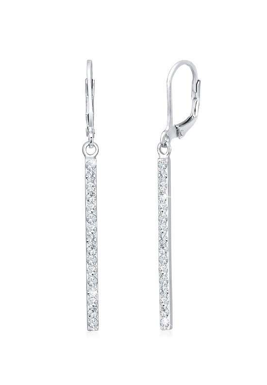 Elli Oorbellen Geo Bar Sparkling SwarovskiÂ® Kristallen 925 Zilver