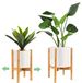 Surplex verstelbare plantenstandaard, retro uitbreidbare houten plantenhouder uit het midden van de eeuw, moderne bloempotstandaard voor binnen- en buitengebruik (1 stuk)