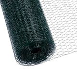 CCLIFE Kippenhek, gevogeltenet, maaswijdte 45 mm, hoogte 100 cm, lengte 15/25/50 m, PVC-gecoat groen