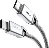KabelDirekt USB-C-kabel USB4 – 1,5m – 8K-video, 40Gbps, 240W, grijs