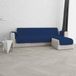 Italian Bed Linen Gewatteerde bankovertrek met schiereiland TRENDY, omkeerbaar, 190 cm, donkerblauw