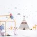 Muursticker vos Scandinavische dieren indianen tipis muursticker H60 x 90 cm