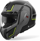 Airoh Mathisse II Genius Matzwart Grijs Geel Systeemhelm - Helm