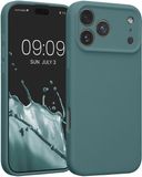 kwmobile telefoonhoesje compatibel met Apple iPhone 17 Pro Max hoesje - Back cover met siliconen coating - Smartphone case in Arctische nacht