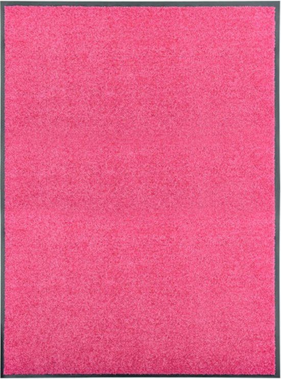vidaXL Deurmat - wasbaar - 90x120 cm - Roze