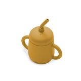 Interbaby Drinkbeker met rietje, siliconen, oker