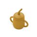 Interbaby Drinkbeker met rietje, siliconen, oker