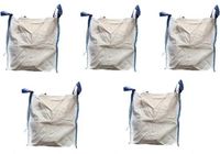 Merkloos Big Bag 60 x 60 x 60 cm - Set van 5 - voor bouwafval, hout, tuinafval, zand - draagkracht 1000 kg
