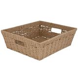 Simplify Grote plank opbergmand | Afmetingen: 15 "x 13" x 5" | Dutch Weave Design | Home Organization | Papier touw materiaal | Geweldig voor het verlaten van ruimtes | Geweldig voor weergave