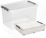 Sunware Boîtes de rangement avec couvercle - Transparent - Plastique - 60 L