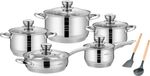 Swiss Haus® MC1012 Pannenset Inductie - 12 Delige Pannensets - PFAS Vrij - RVS