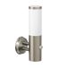 ledscom.de Lampe murale PORU pour extérieur, IP44, détecteur de mouvement, acier inoxydable, acier inoxydable mat, rond, 1x E27 max. 15W