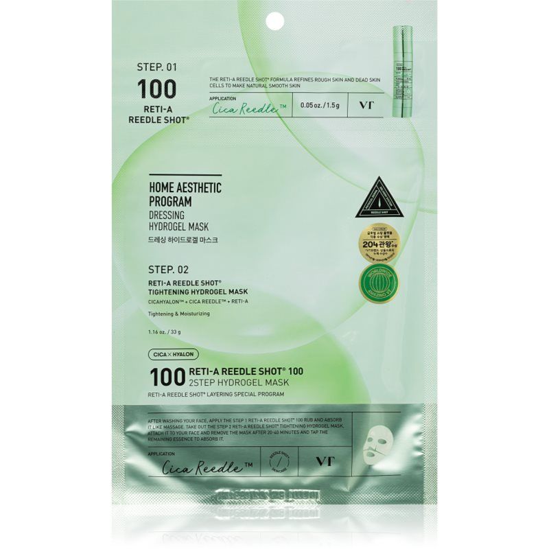 VT COSMETICS Cica Reti-A Reedle Shot 100 Koreaans gezichtsmasker, 34,5 G