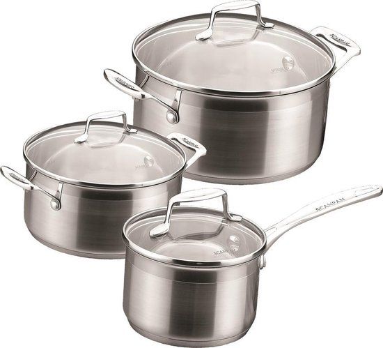 Scanpan Impact Pannenset 3-delig - Mat RVS - Kookpannenset - Inductie - 10 jaar garantie