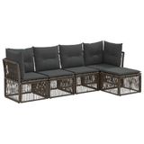 vidaXL Tuinbank Set 5-delig Grijs Polywood