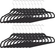Merkloos Relaxdays 100x kledinghanger - smal - broekenstang - broekhanger - zwart - fluweel