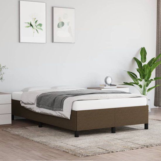 vidaXL Bedframe Stof Donkerbruin 120x190 cm