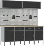 vidaXL Werkkast Set met lade met opslag met slot 10 st Zwart