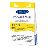 ACTIOMEDIC Kids Navulverpakkingen voor kinderen, 30 stuks, compatibel met Actiomedic pleisterdispenser, hypoallergene, waterdichte pleister voor kinderen, in jungle-design