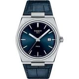 Tissot PRX T1374101604100 Quartz horloge 316L roestvrij stalen kast blauw leer 12