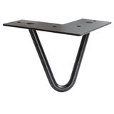 WAGNER Meubelpoot/tafelpoot/meubelvoet - Hairpin Leg - Retro Style - staal gepoedercoat zwart, 12 x 12 x 10 cm
